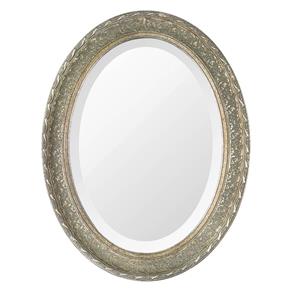 Espelho Oval Ornamental Classic Santa Luzia 85cmx66cm Prata Envelhecido