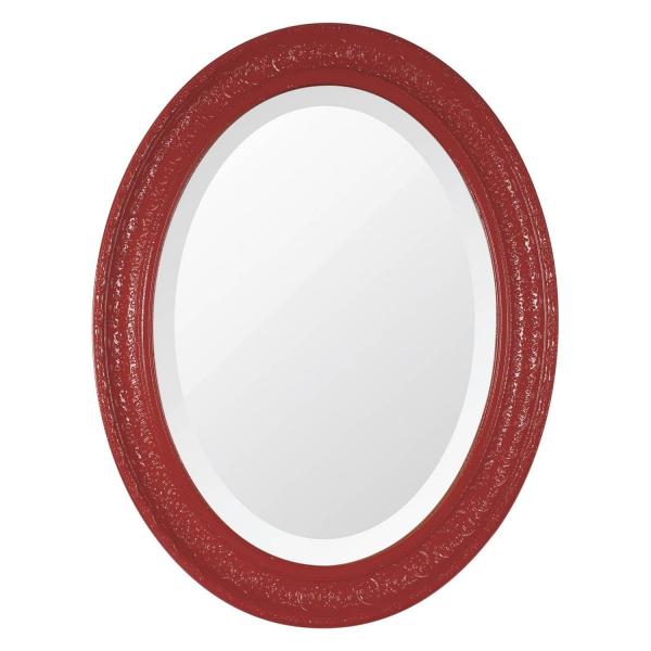 Espelho Oval Ornamental Classic Santa Luzia 85cmx66cm Vermelho