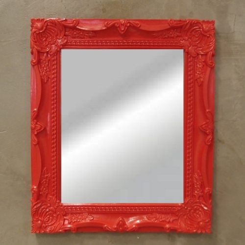 Espelho P/ Parede Bahamas Vermelho Solido 33x28 Cm - Deco Art