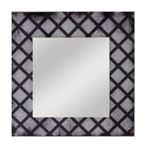 Espelho P/ Parede Quadrado Preto/Branco 50Cmx50Cm - Maisaz