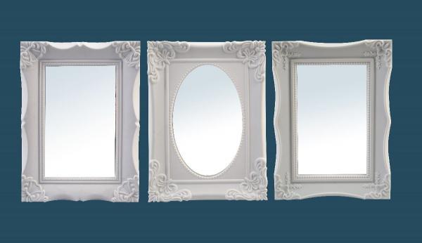 Espelho 3 Peças Vidro com Moldura Soft Dolce Home - D028