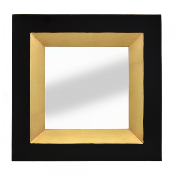 Espelho Preto e Dourado Asten 67x67cm - Concepts Life