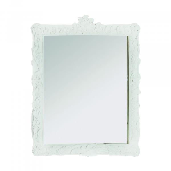 Espelho Provençal - 77 X 62 Cm Branco Madeira - Cromus