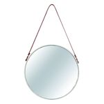 Espelho Redondo Decorativo Luxo Metal Off White 40cm 7975