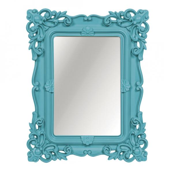 Espelho Retangular de Mesa Arabesco Mart Collection 24cmx19cm Azul