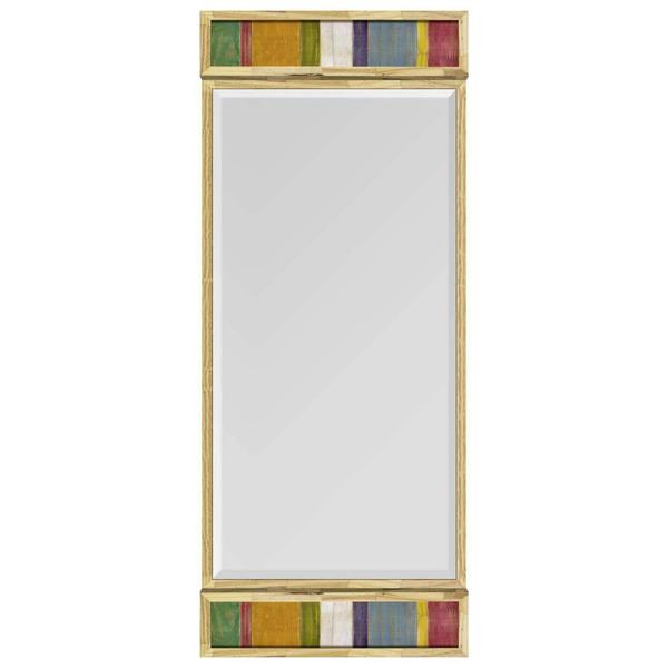 Espelho Rústico com Madeira de Demolição e Acabamento Colorido 50x130cm - Decore Pronto