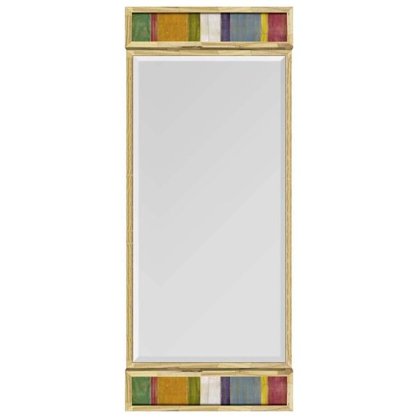 Espelho Rústico com Madeira de Demolição e Acabamento Colorido 40x90cm - Decore Pronto