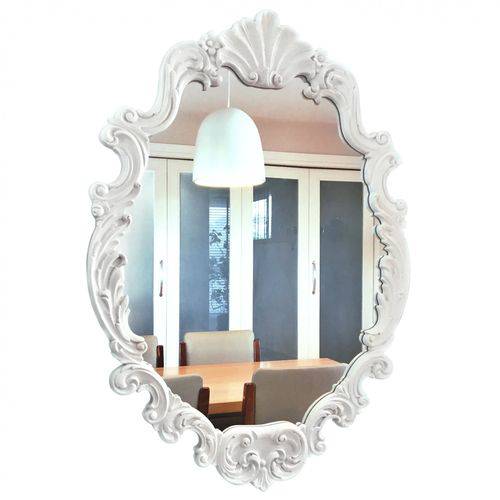 Espelho Vintage Adri 84,50cmx60cm G12 Branco Acetinado