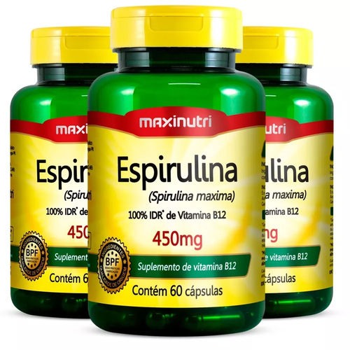 Espirulina 3 Unidades de 60 Cápsulas Maxinutri
