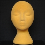 Esponja amarela Prático Espuma Cabeça de Manequim Feminino Perucas Óculos Cap Display Holder Stand Rack Model