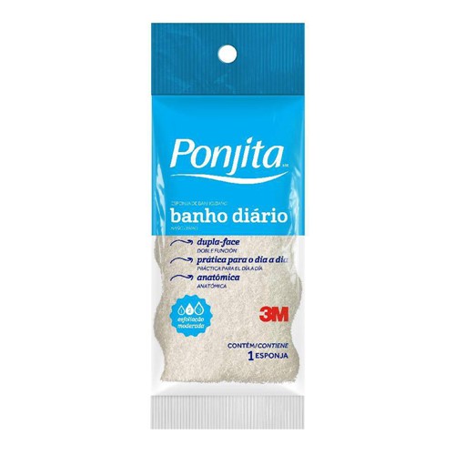 Esponja de Banho Diário Ponjita Cores Sortidas 1 Unidade