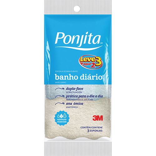 Esponja de Banho Ponjita 3 Unidades