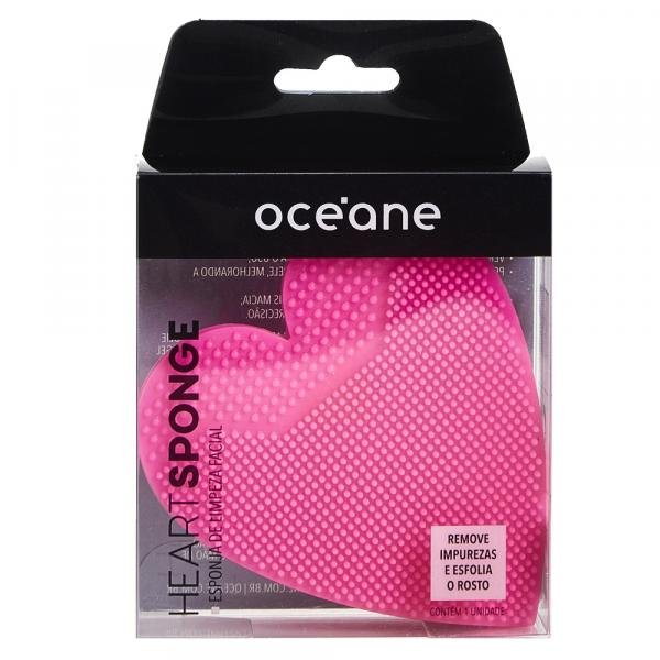 Esponja de Limpeza Facial Océane - Heart Sponge Pink