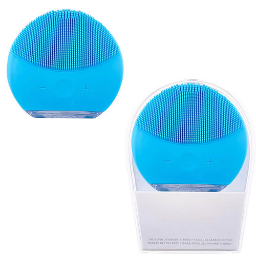 Esponja Massageadora para Limpeza Eletrica e Massageador Aparelho Escova de Limpeza Facial - Azul