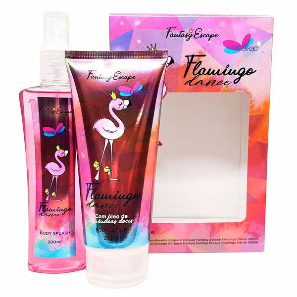 Estojo Flamingo Perfume + Emulsão - Delikad