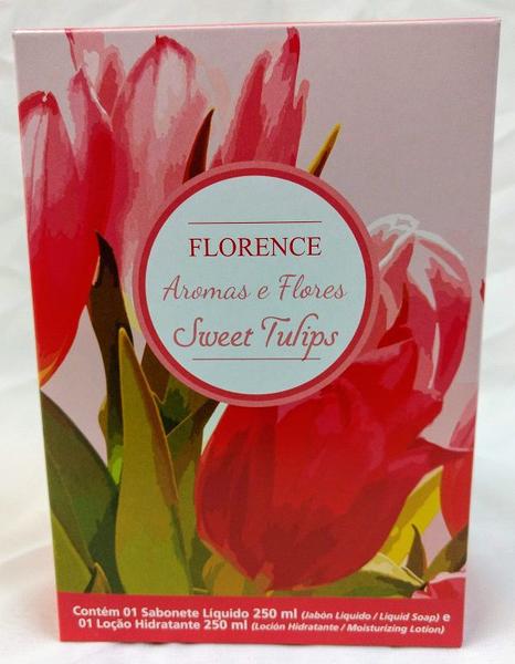 Estojo Sabonete Líquido com Loção Hidratante Sweet Tulips - Princess Florence