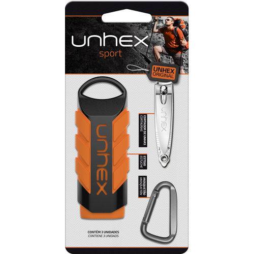 Estojo Unhex Sport 02 - Cortador de Unhas para Mãos-Laranja