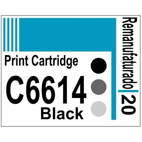 Etiqueta para Cartucho Hp20 Black (C6614) - 10 Unidades