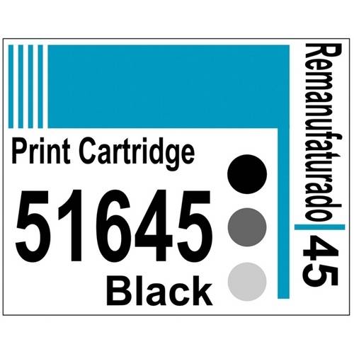 Etiqueta para Cartucho Hp45 Black (51645) - 10 Unidades