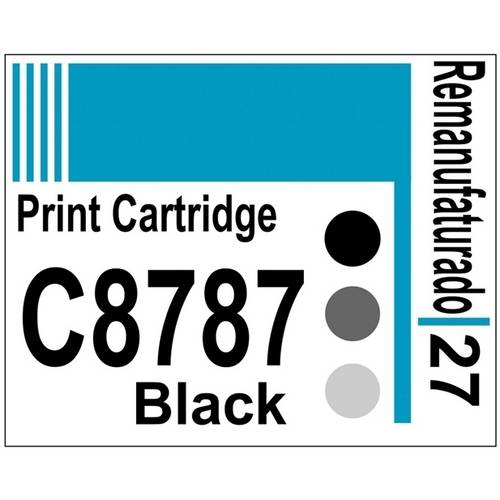Etiqueta para Cartucho Hp27 Black (C8727) - 10 Unidades