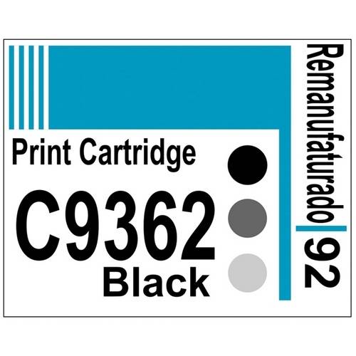 Etiqueta para Cartucho Hp92 Black (C9362) - 10 Unidades