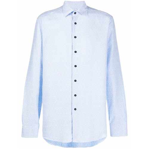 Etro Camisa com Estampa de Logo - Azul
