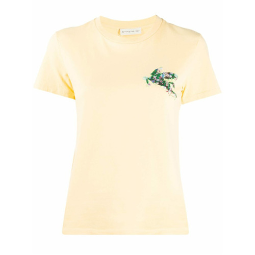 Etro Camiseta com Bordado Floral - Amarelo