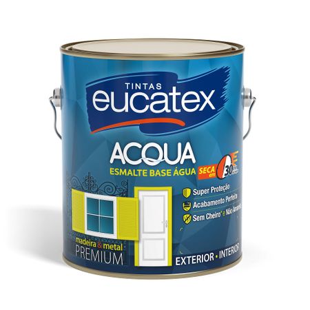 Eucatex ACQUA Esmalte Acetinado Base Água 3,6 Litros Branco