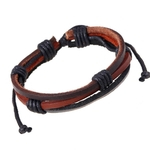 Euramerican Style Vintage Faux Cowhide Leather Woven Bracelet Jewelry