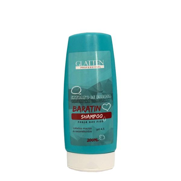 Extrato de Babosa Queratina Brasileira Baratin Glatten Shampoo 200ml - Glatten Professional