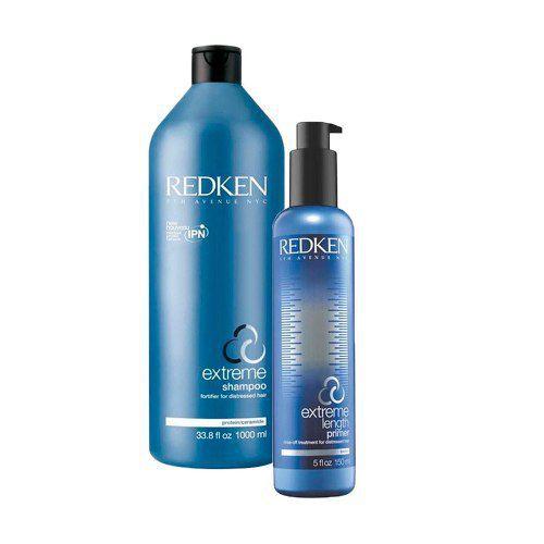 Extreme Shampoo 1l e Extreme Length Primer 150ml Redken Reconstrução Hidratação Capilar