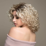Factory Direct Light gold European and American-Style Wig Womens Popular North American Carve Short Curly Hair Fluffy Wig a Generation of Fa