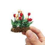 Fake Mini Dollhouse Miniature Green Plant Flower in Pot Fairy Garden Accessory