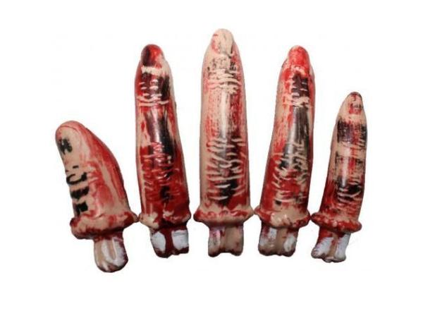Fantasia Dedos Cortados com Sangue Halloween 5 Unidades - Lynx Produções Artistica