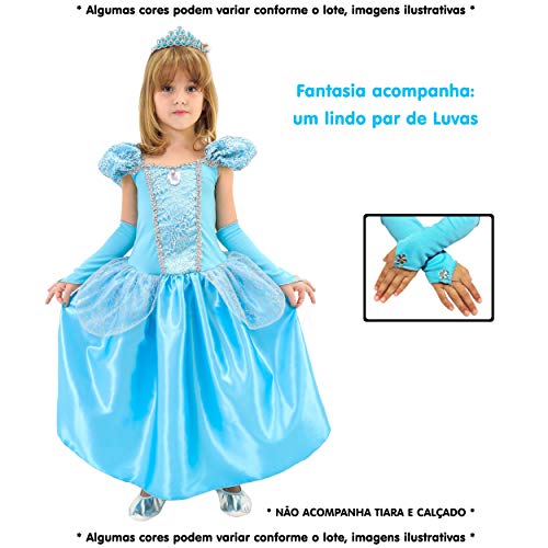 Fantasia Infantil Princesa Cinderela com Luvas (G)