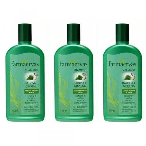 Farmaervas Babosa/ Ginseng Shampoo 320ml (Kit C/03)