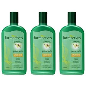 Farmaervas Jaborandi Shampoo 320ml - Kit com 03