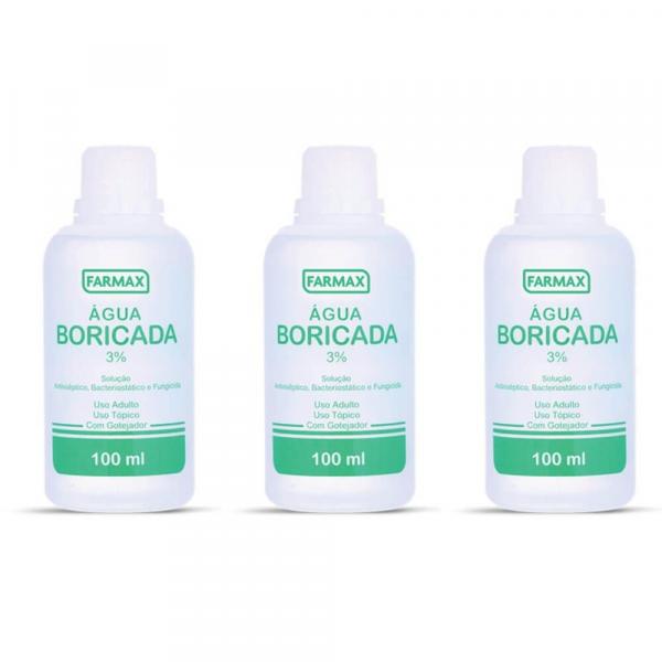 Farmax Água 3% Boricada 100ml (Kit C/03)