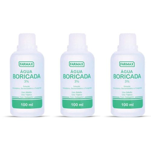 Farmax Água 3% Boricada 100ml (kit C/03)