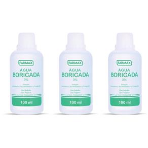 Farmax Água 3% Boricada 100ml - Kit com 03