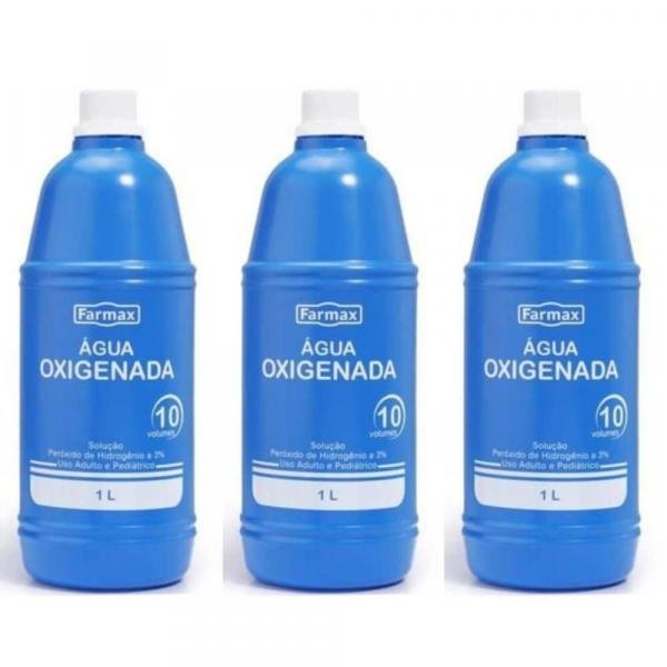 Farmax Água Oxigenada Antisséptica 10vol 1 L (Kit C/03)