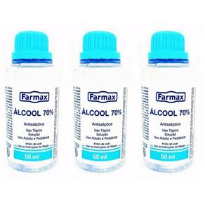 Farmax Álcool 70% Etílico 50ml - Kit com 03