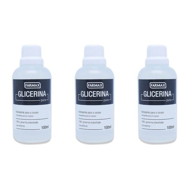 Farmax Glicerina Pura Hidratante P/ Corpo 100ml (Kit C/03)