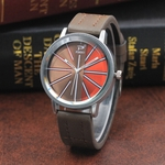 Fashion Color Strap Digital Dial Leather Band Quartz Analog Wrist Watches