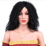 Fashion curly long wig black high temperature chemical fiber curly fluffy kinky curly for women