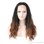 Fashion 22inch front lace synthetic wigs 5564 TT2/30#wigs hair wig women's long natural wave hairpieces long hairpiece