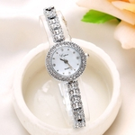 Fashion Ladies Women Unisex Stainless Steel Rhinestone Quartz Wrist Watch C