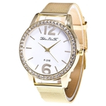 Fashion Luxury Women Quartz Stainless Steel Mesh Belt Wrist Watch Gift