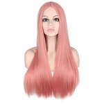 Fashion Pink Front Lace Wigs Long Straight Synthetic Hair Wig for White Women Heat Resistant Fiber Hair