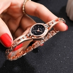 Fashion Simple Star Diamond Inlaid Stainless Steel Watch Ladies Quartz Watch